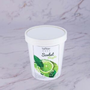 Sorbet mojito demi litre 66% de fruit eau sucre menthe rhum blanc citron vert stabilisateur boulangerie pâtisserie Lafitau Brignoles 83