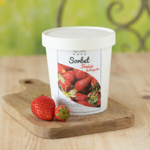 Sorbet fraise de Brignoles demi litre 66% fraise de Brignoles eau sucre stabilisateur boulangerie pâtisserie Lafitau Brignoles 83