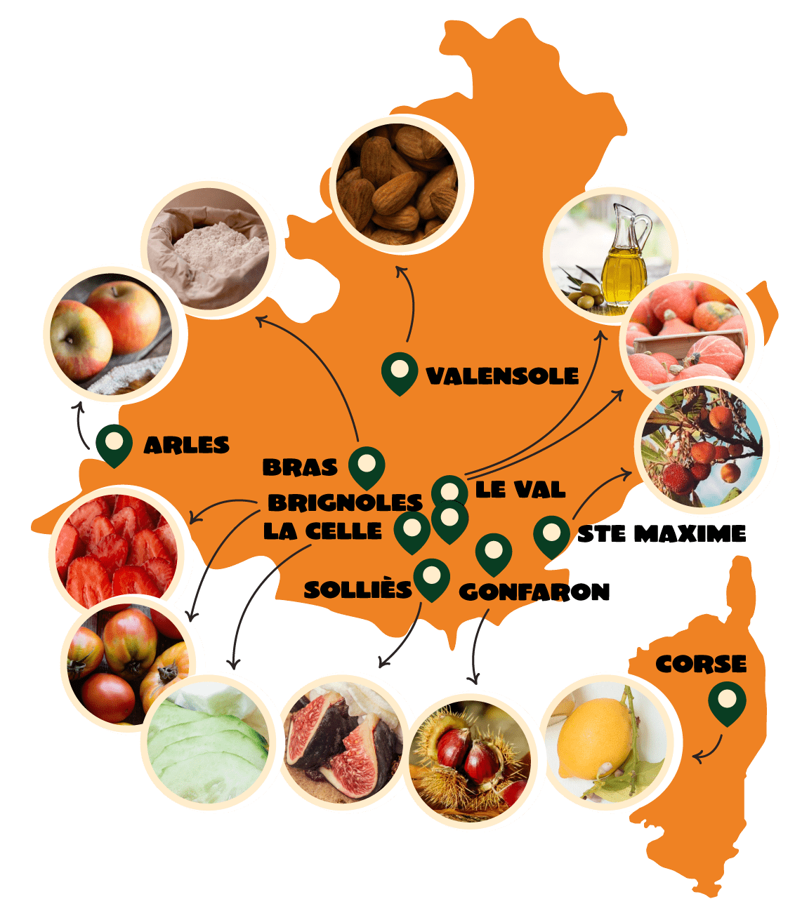 Carte producteurs -boulangerie pâtisserie Lafitau Brignoles 83