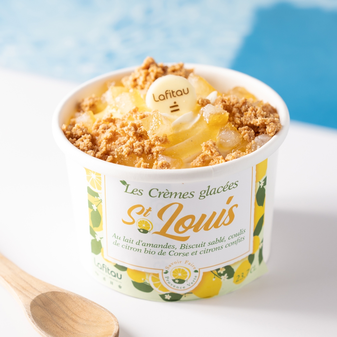 Petit pot Glace St Louis citron de Corse - boulangerie pâtisserie Lafitau Brignoles 83