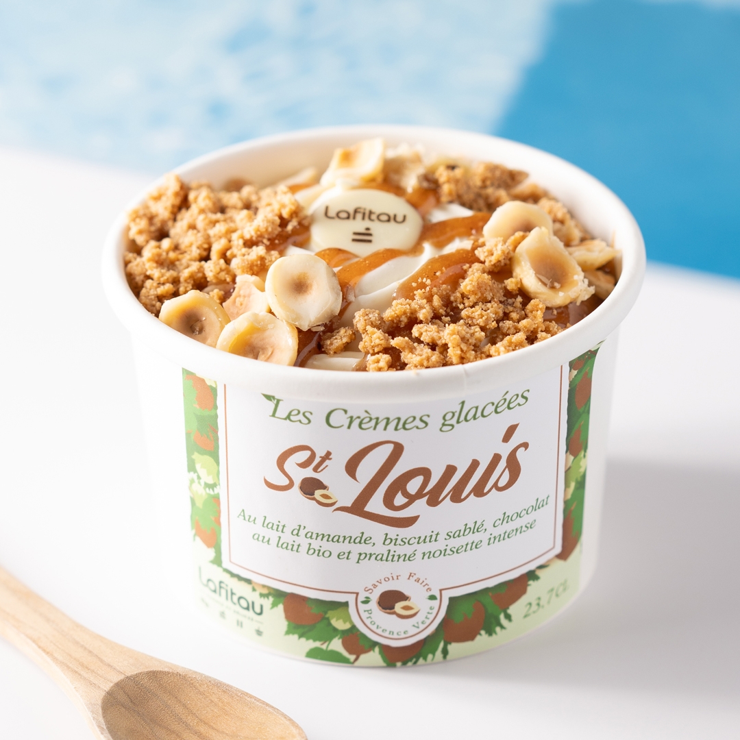Petit pot Glace St Louis noisettes du Piémont - boulangerie pâtisserie Lafitau Brignoles 83