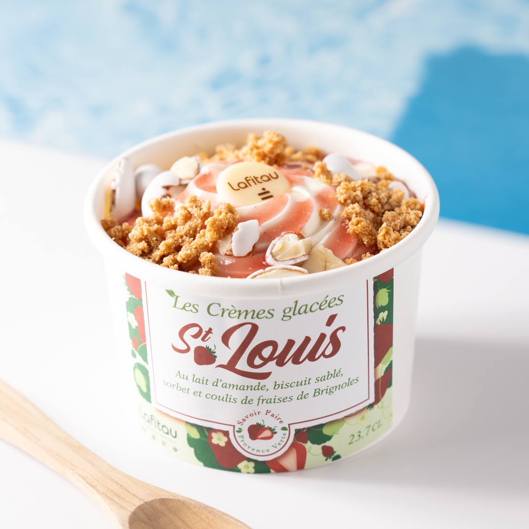 Petit pot Glace St Louis fraise de Brignoles - boulangerie pâtisserie Lafitau Brignoles 83